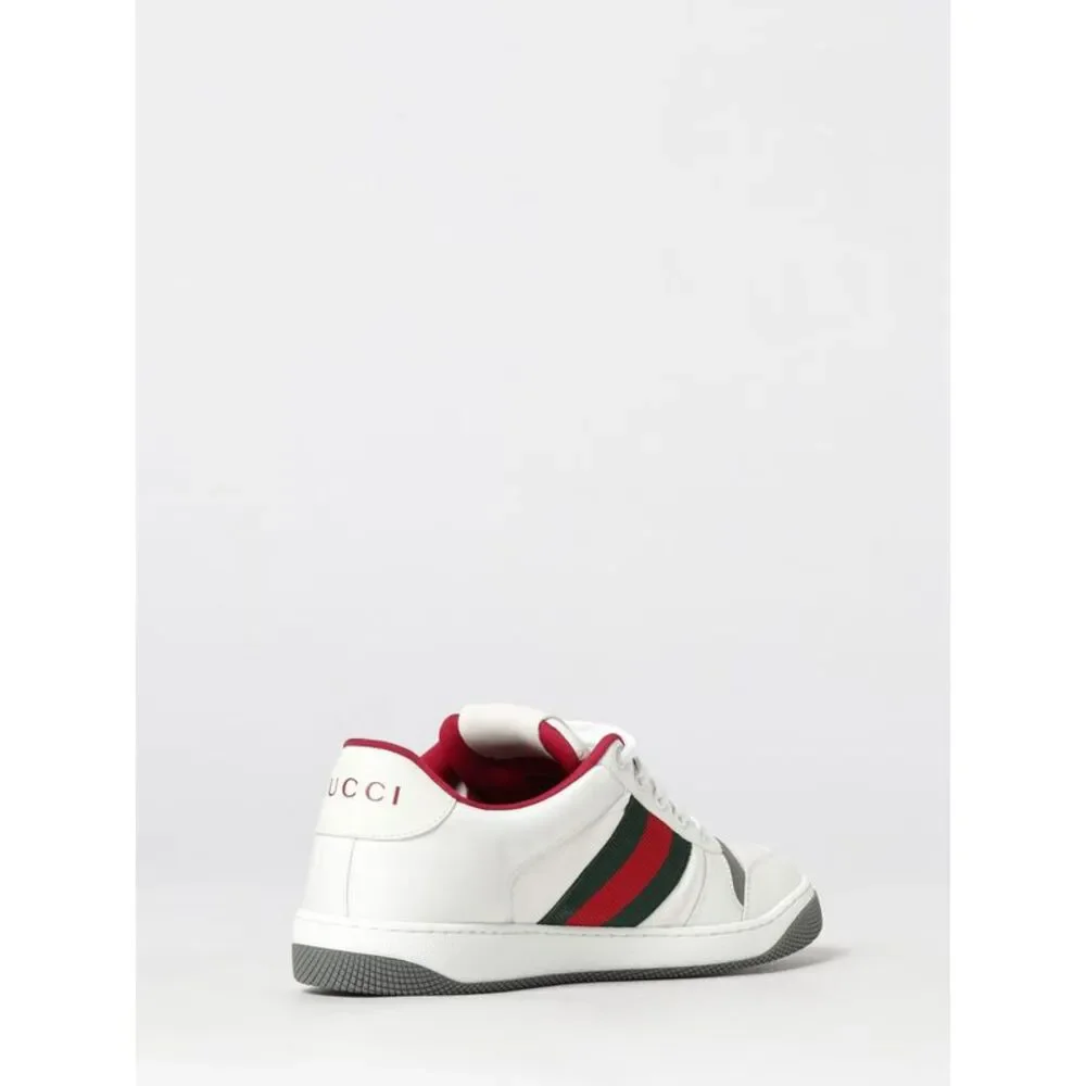 Screener Sneakers Gucci In Nylon And Leather With Web Detail And A Rubber Sole